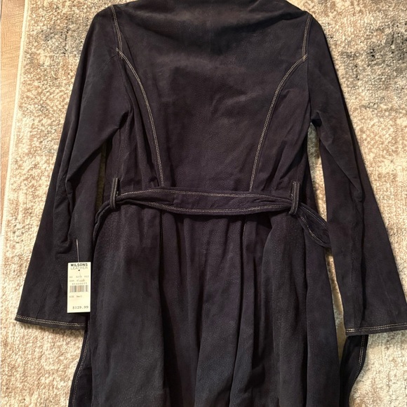 Wilsons Leather Women's Dark Suede Trench Coat - Picture 6 of 6